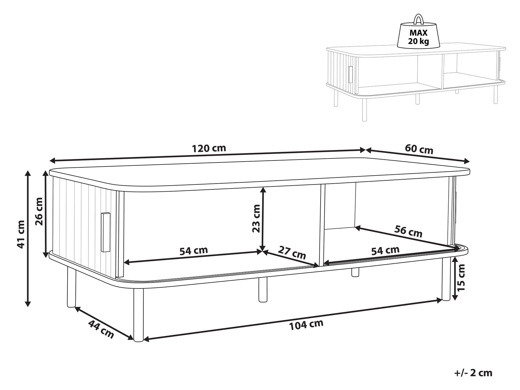 Coffee Table Light Wood BRADLEY_900844
