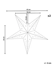 Zestaw 2 dekoracji wiszących LED MOTTI 45 cm Gwiazda Czerwony_835575