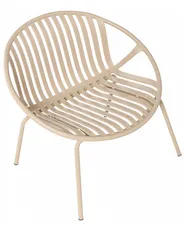 Set of 2 Garden Chairs CASPERIA with Footstool Light Beige_1032439