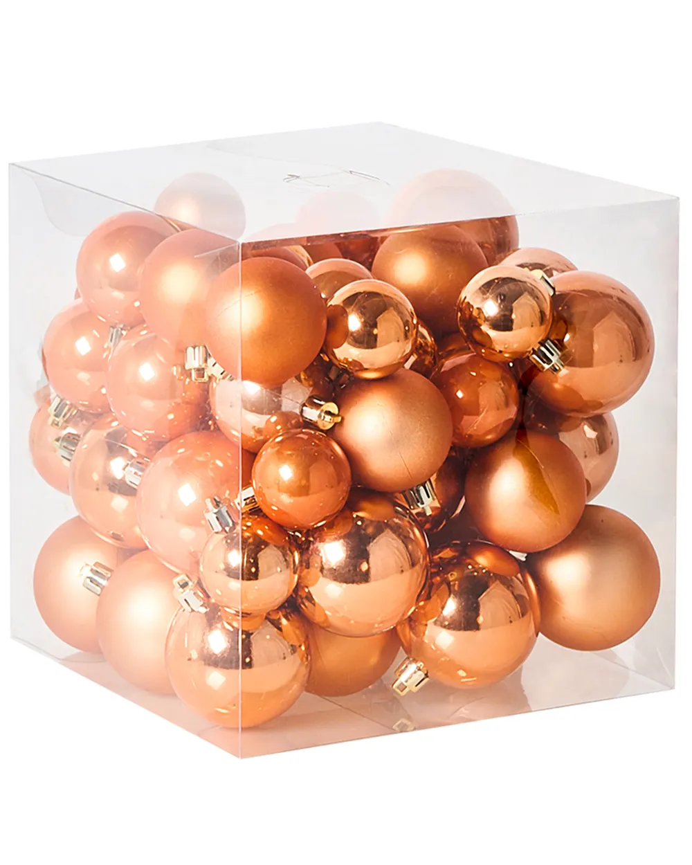 Set 8 Palline Di Natale Soffiate A Mano In Vetro - Arancione Opaco Con Corona Dorata - Diametro 6,7 Cm - Made In Lauscha
