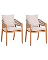 Lot de 2 chaises de jardin MARZAMEMI Acacia Gris clair