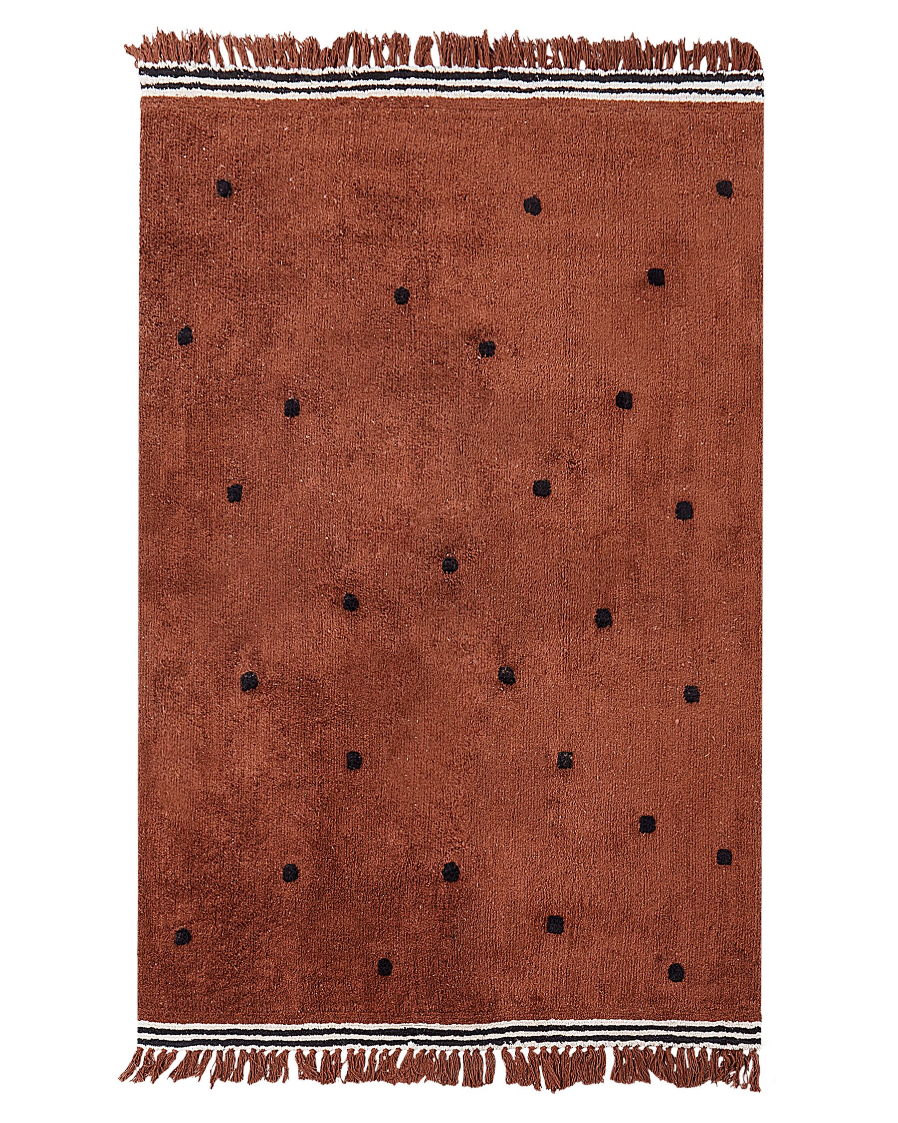 Dywan bawełniany 140 x 200 cm brązowy LAZA_908046