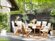 Garden Dining Set 8 Seater MAUI with Cushions Acacia Wood Off-White_743952
