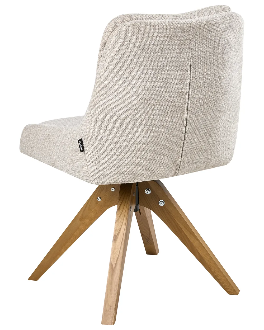 Set of 2 Dining Chairs Swivel DORRIS Fabric Light Beige_1038157