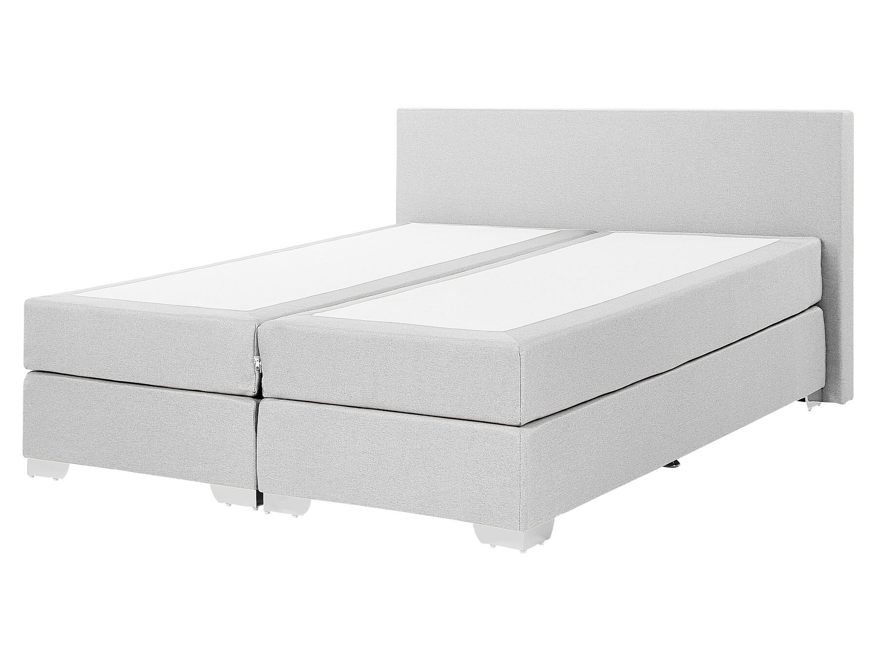 Lit boxspring en tissu gris clair 160x200 cm PRESIDENT_707920