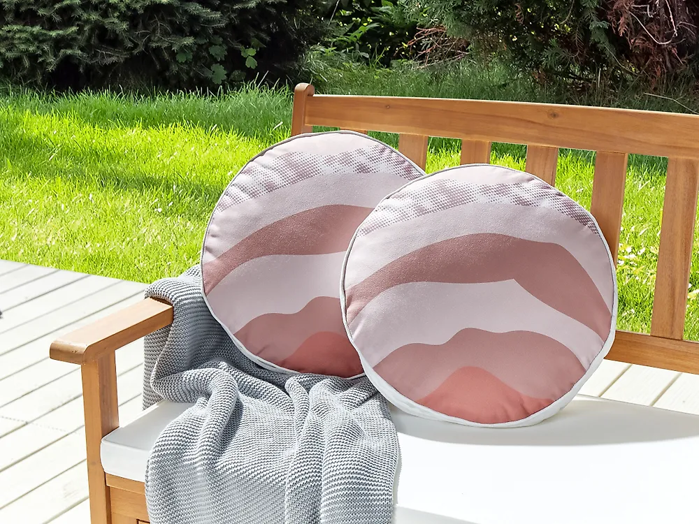 Lot de 2 coussins d'extérieur CAMPEI Motif abstrait 40 x 40 cm Rose_1187967