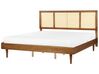 EU Super King Size Bed with LED Light Wood AURAY_901748