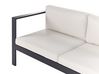 Lounge Set 3-teilig Aluminium schwarz 5-Sitzer Auflagen cremeweiß MESSINA_929530