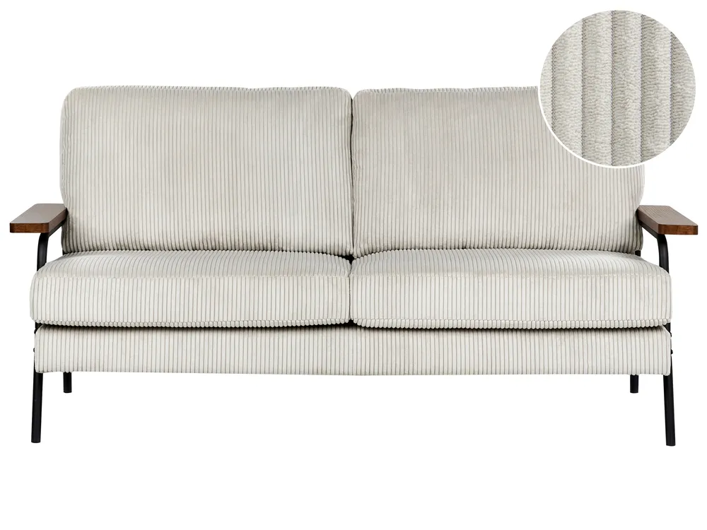 Sofa dla 3 osób AKRANES Sztruks Jasnoszary