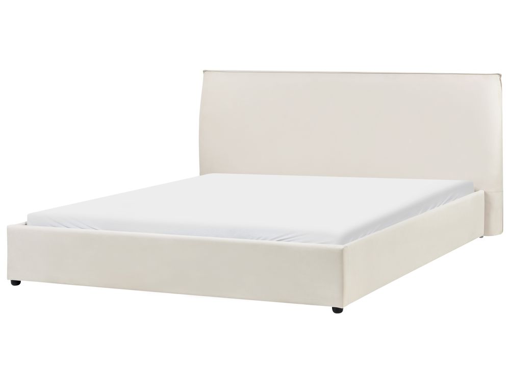 Cama de agua Terciopelo LAVAUR 180 x 200 cm Blanco crema