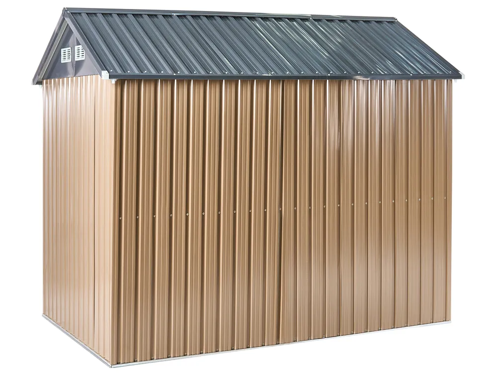 Domek narzędziowy NOCCIANO 248 cm 161 cm Metal Brązowy_1020071