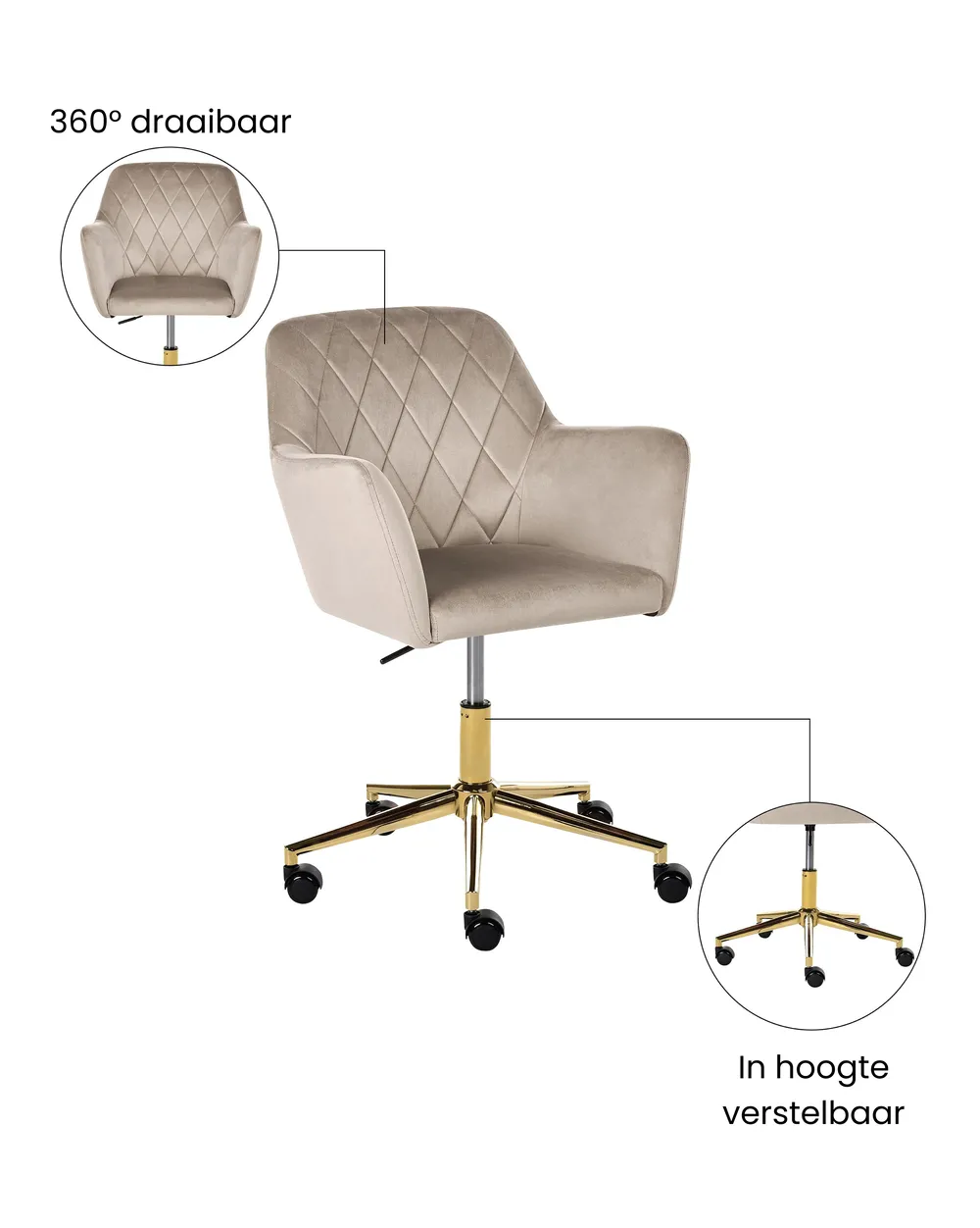 Desk Chair LELORIA Velvet Taupe_1065439