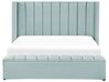 Sametová postel s úložným prostorem 180 x 200 cm mátově zelená NOYERS_834671