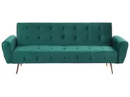Sofa Bed 3 Seater SELNES Velvet Emerald Green_729237