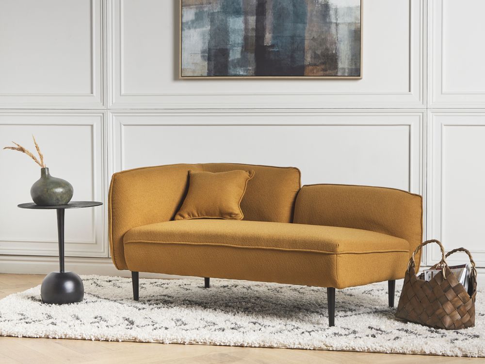 Chaise longue izquierda CHEVANNES Bouclé Mostaza