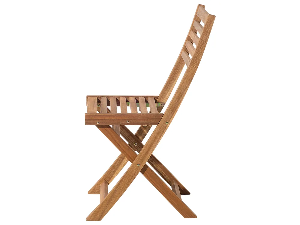 Bistro Set with Cushions Folding FIJI Acacia Wood Mint Green_764366