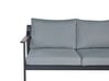 Gartensofa Aluminium schwarz 3-Sitzer Auflagen dunkelgrau KIATO_934623