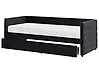 Daybed with Storage MARRAY Velvet Black 90 x 200 cm (EU Single)