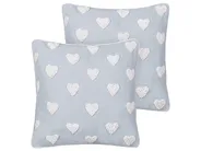 Set di 2 cuscini GAZANIA Cotone 45 x 45 cm Grigio chiaro_893190