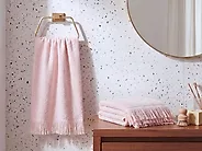Set di 2 asciugamani ATIU Tessuto a spugna Rosa pastello_1180067