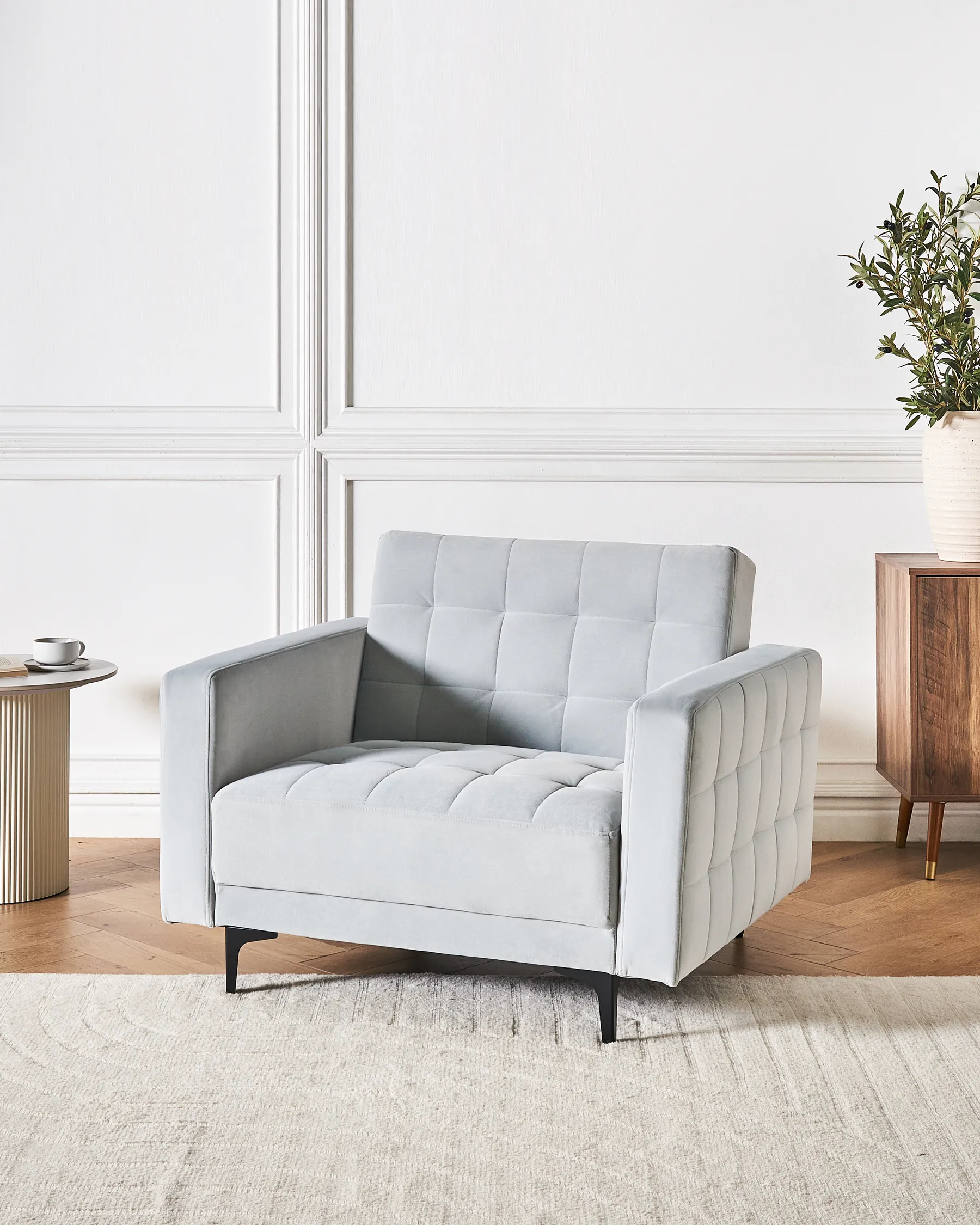 Armchair ABERDEEN Velvet Light Grey_984145