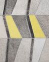 Kožený koberec 160 x 230 cm sivá/žltá BELOREN_743491