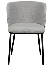 Set of 2 Dining Chairs MINA Boucle Grey_884669