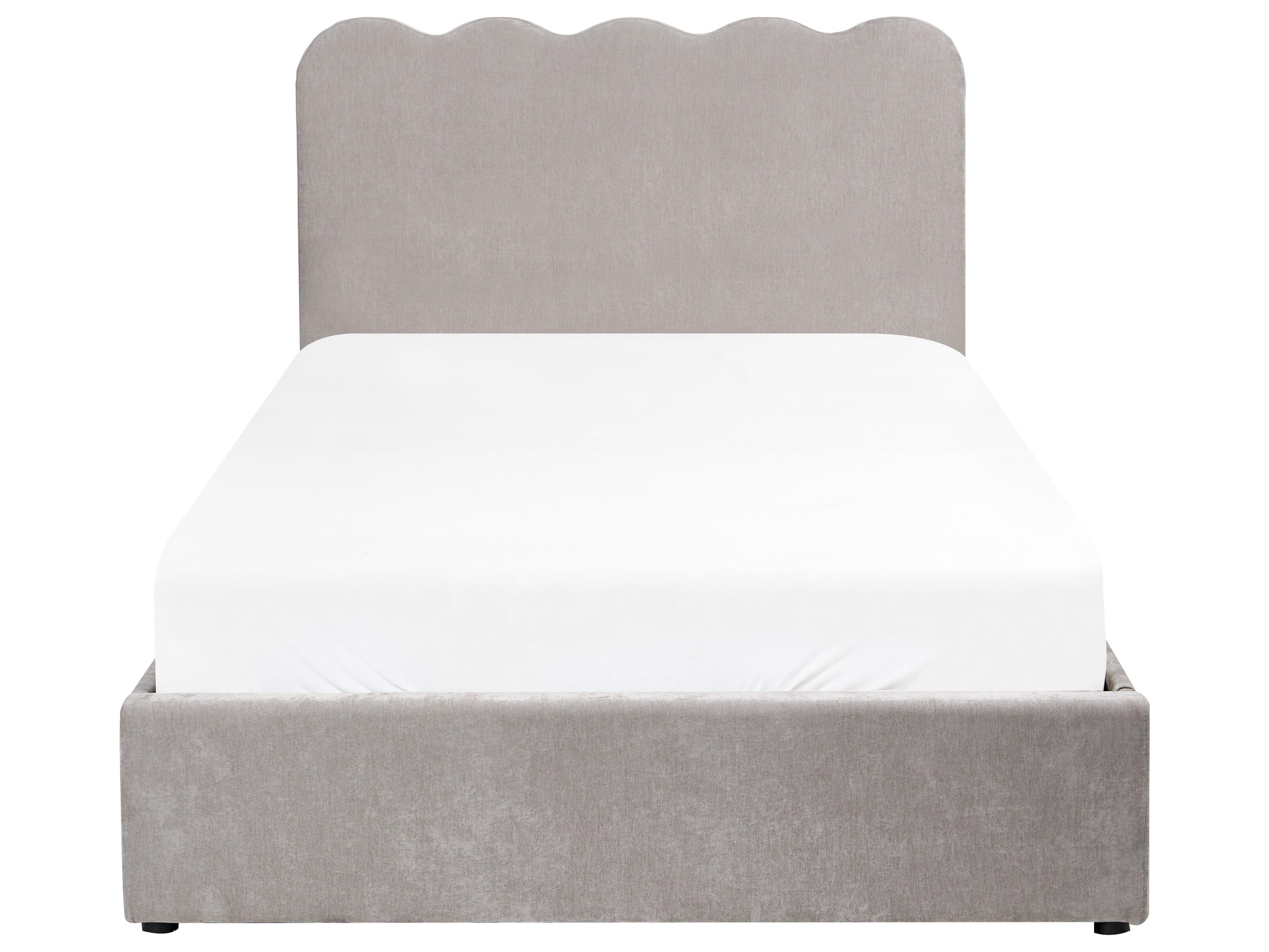 Bett mit Stauraum NANTERRE Chenillegewebe Taupe 120 x 200 cm_1082434