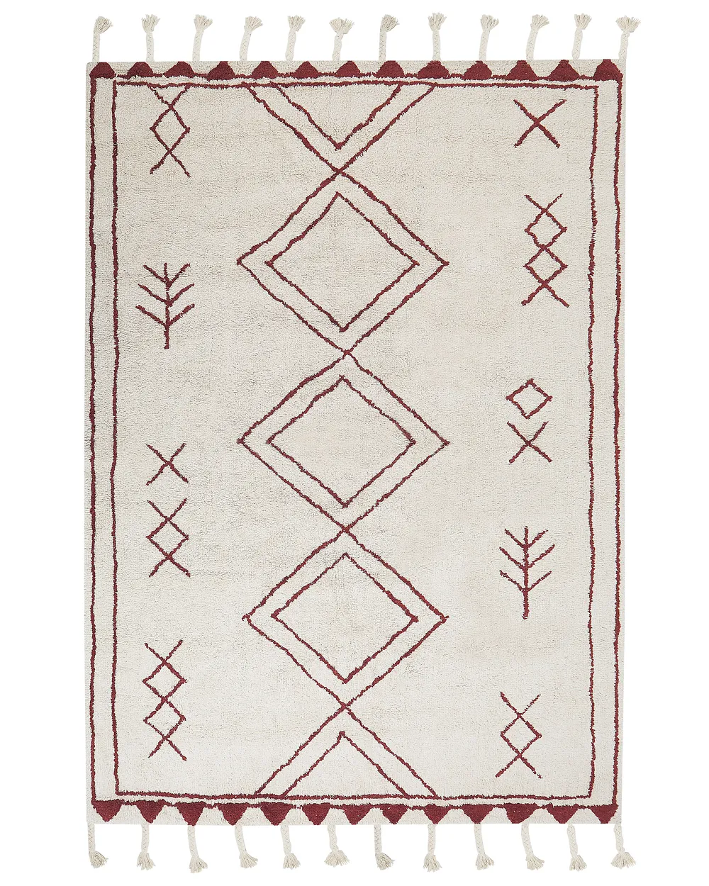 Dywan bawełniany biało-czerwony KENITRA Różne rozmiary