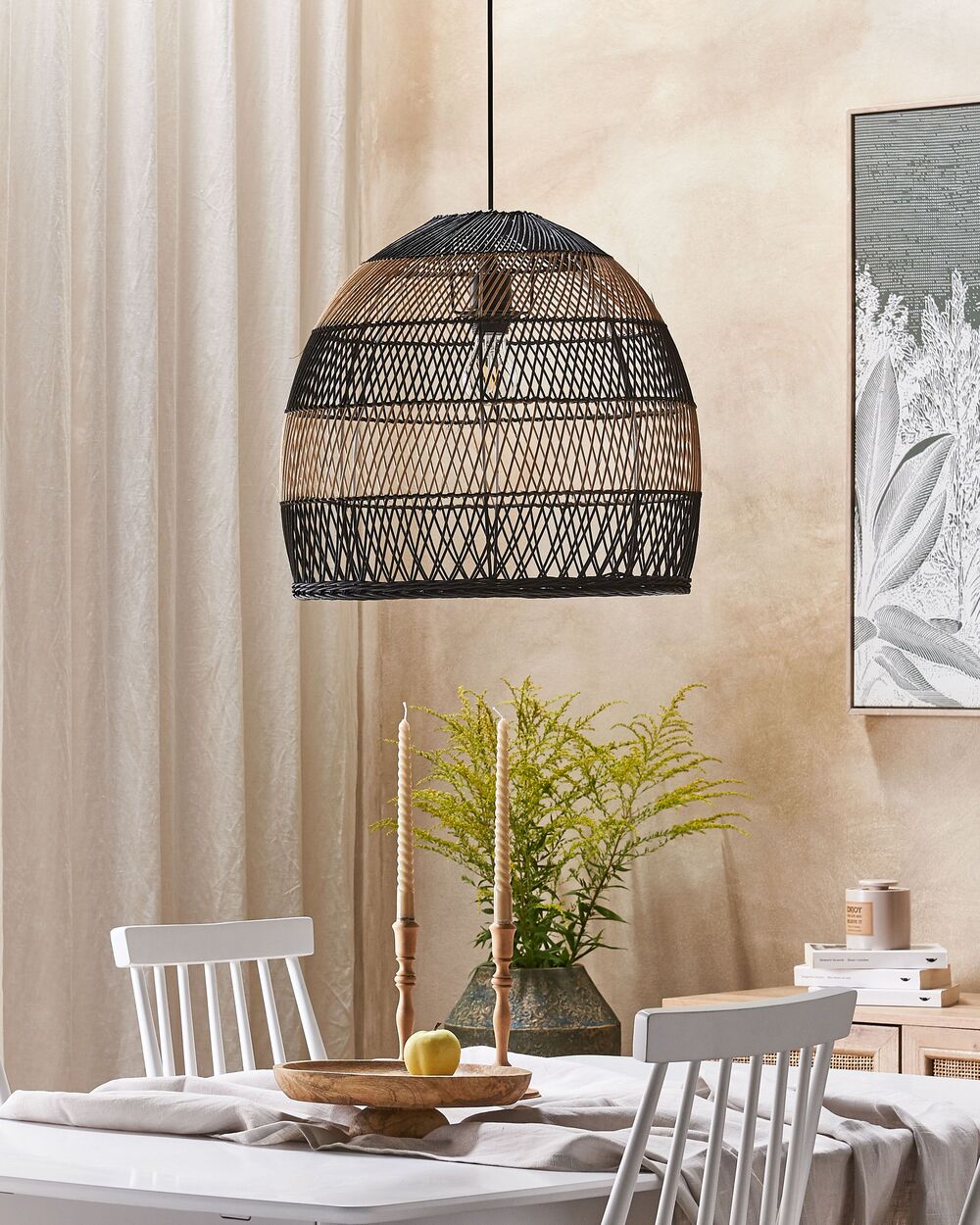 Pendant Lamp BUMI Rattan Natural Beliani