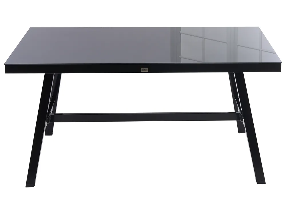 Stół ogrodowy CANETTO 150 cm 90 cm Szkło Czarny_808284