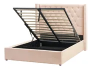 Ottoman Bed LUBBON Velvet Beige 140 x 200 cm (EU Double)_833501