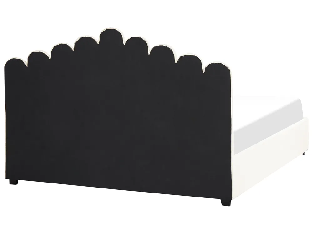 Ottoman Bed VINCENNES Velvet Off-White 180 x 200 cm (EU Super King)_837381