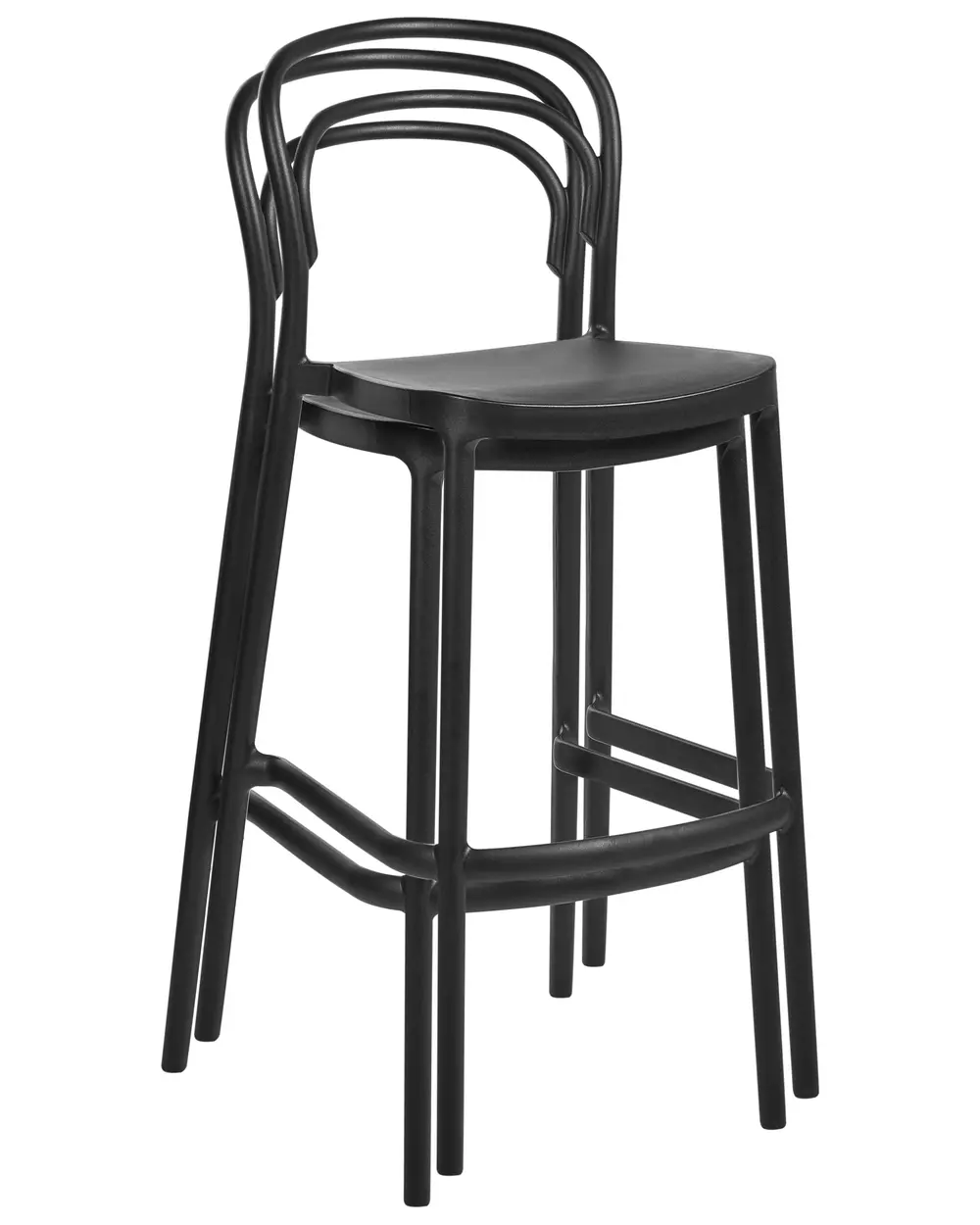 Set of 2 Garden Bar Chairs PORANO Black_1003648