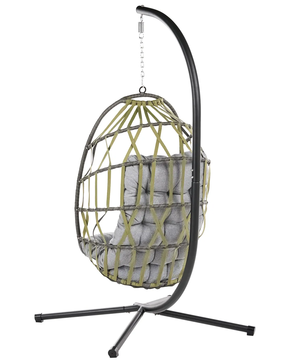 Hanging Chair with Stand GODRANO Metal Grey_1146528