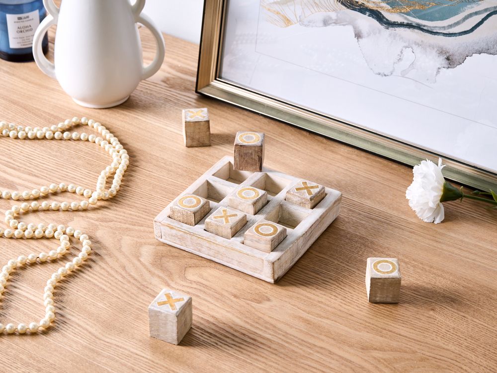 Tre i rad spel ASJUT Mangoträ Beige