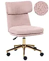 Schreibtischstuhl GRANBY Bouclé Pastellrosa
