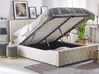 Sametová postel s úložným prostorem 140 x 200 cm béžová AMIENS_791216