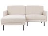 Right Hand 2 Seater Fabric Corner Sofa Beige BREDA_876029