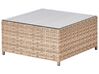 Lounge Set Rattan hellbraun 4-Sitzer linksseitig Auflagen cremeweiss AVOLA_929692