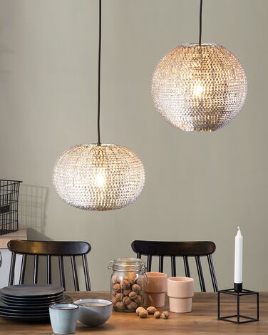 Oval Pendant Lamp Silver REINE