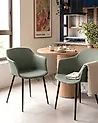 Set of 2 Dining Chairs ELIM Fabric Dark Green