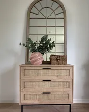 Wall Mirror TREVOL 77 cm 130 cm Metal Beige_1012726
