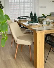 Set of 2 Dining Chairs MELFORT Fabric Sand Beige_1039576