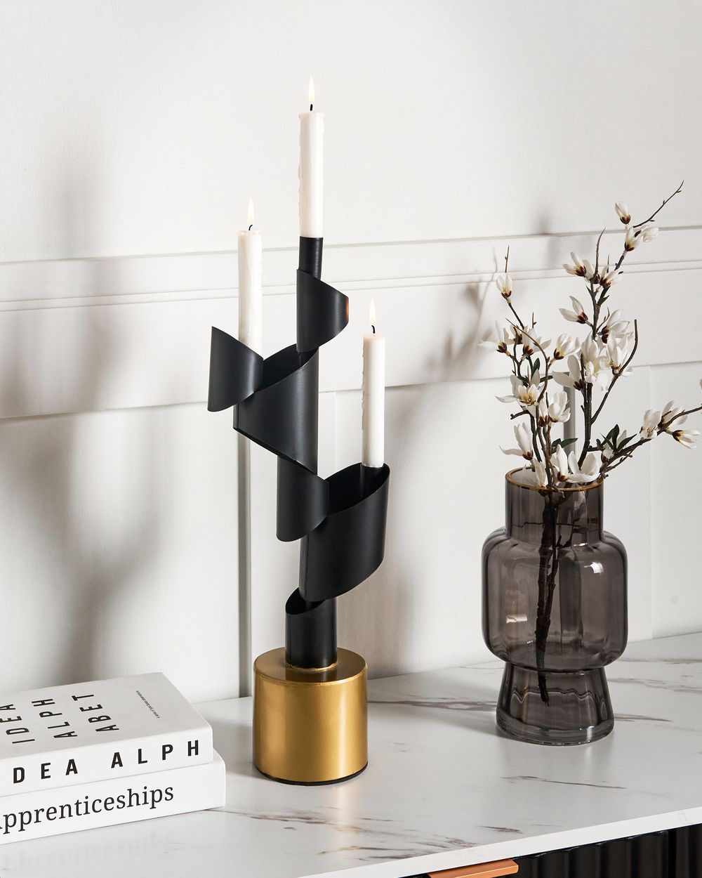 Candle Holder AMILLY 51 cm Metal Black