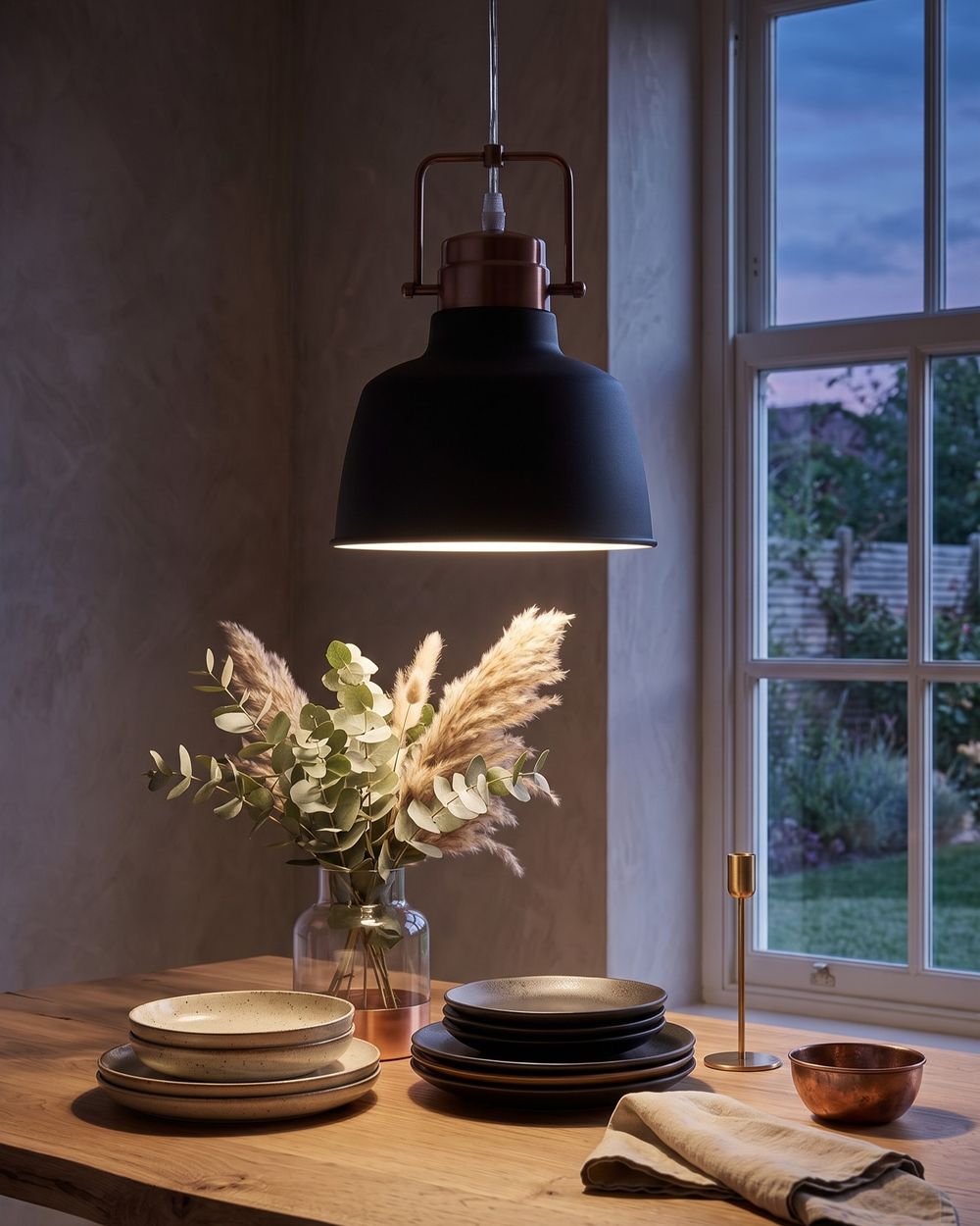 Pendant Lamp NARMADA Metal Graphite Grey