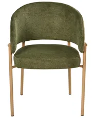 Set of 2 Dining Chairs ZANE Fabric Green_1042486