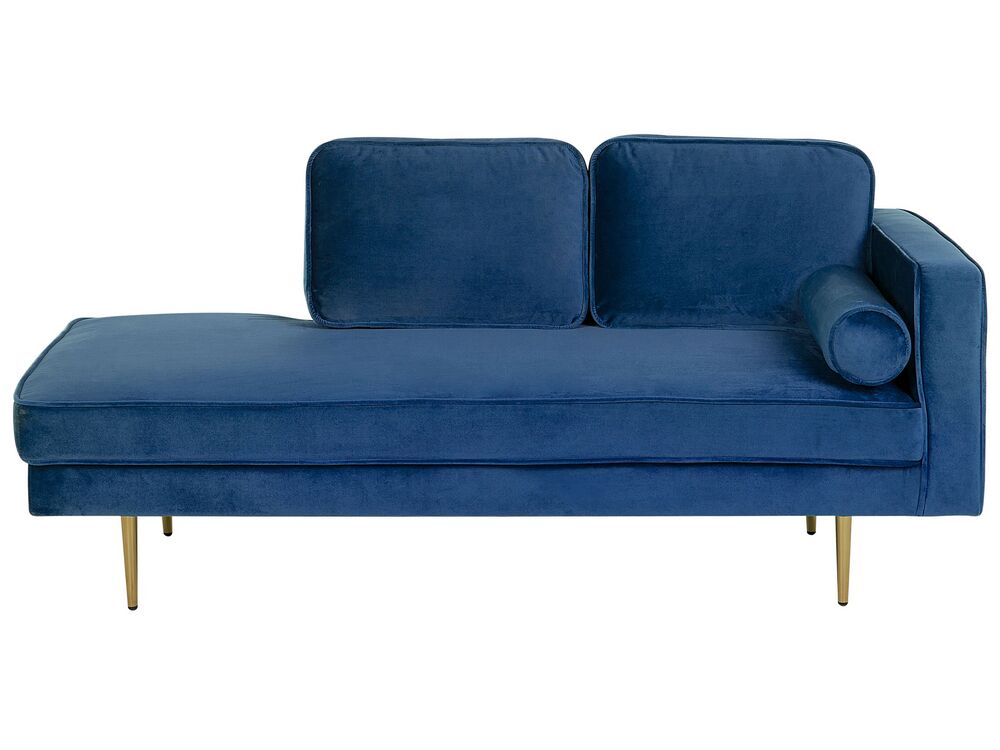 Chaise longue versione destra MIRAMAS Velluto Blu marino