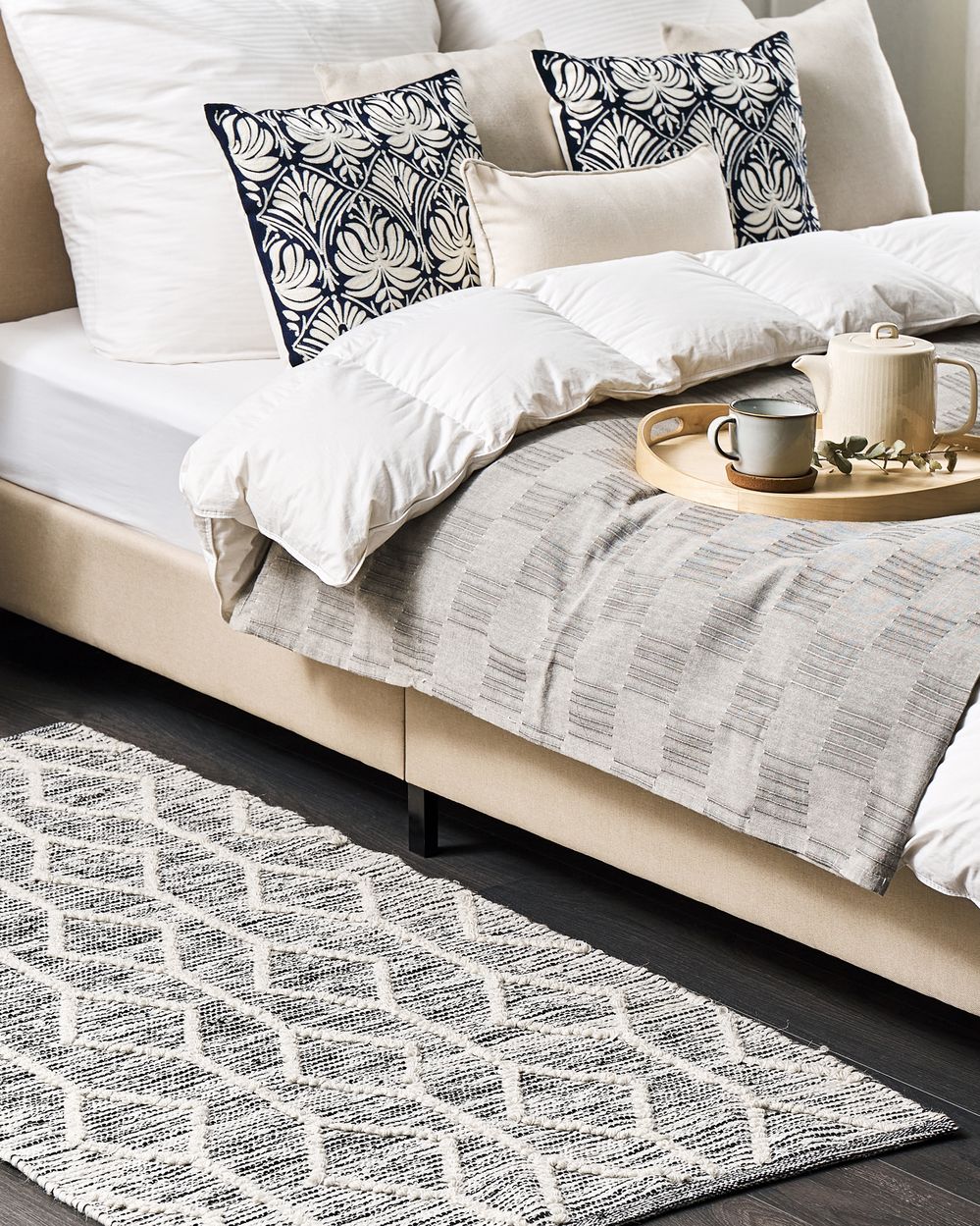 Rug EDREMIT Grey 80 x 150 cm Wool