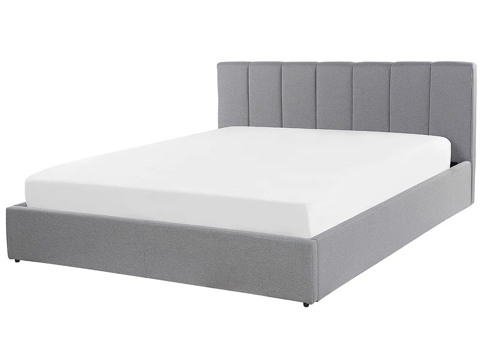 Lit ottoman DREUX Tissu Gris clair 160 x 200 cm_793227